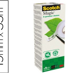 9 cintas adhesivas Scotch Magic 33m.x19 mm.