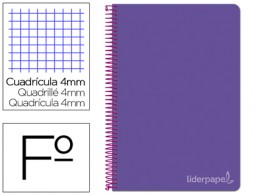 Cuaderno espiral Liderpapel Witty Folio tapa dura 80h 75g c/4mm. color violeta