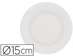 100 platos papel reciclable blanco ø15cm.