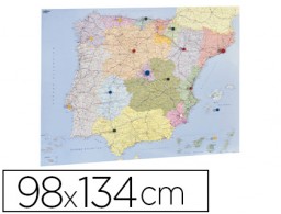 Mapa mural Faibo España y Portugal autonómico 98x134cm.