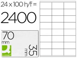 CJ100 hojas A4 2400 etiquetas adhesivas Q-Connect 70x35mm.  ILC