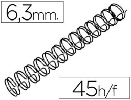 CJ100 espirales GBC wire negros 6,3 mm. paso 3:1