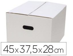Caja embalaje Q-Connect cartón blanco doble canal 450x280 mm.con asa