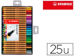 25 rotuladores Stabilo Point 88 tinta colores surtidos