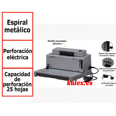 Encuadernadora eléctrica Fellowes Metal E200R espiral metal