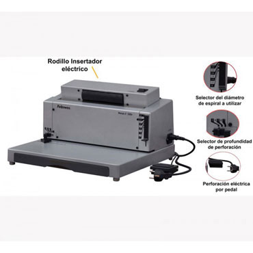 Encuadernadora eléctrica Fellowes Metal E200R espiral metal