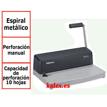 Encuadernadora Fellowes Metal 25 espiral &3302502