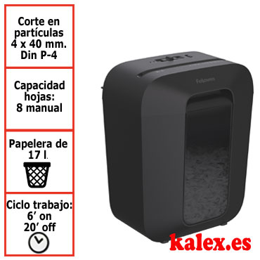 Destructora papel Fellowes LX45negra uso moderado 4400501