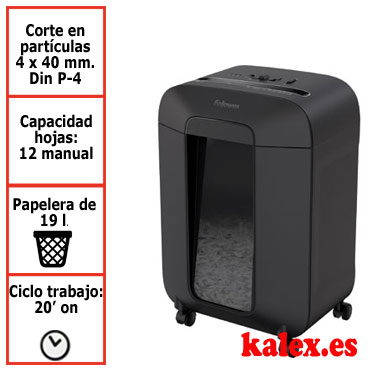 Destructora papel Fellowes LX85 negra uso moderado 4400801