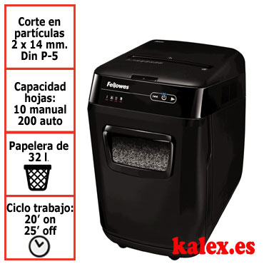 Destructora papel Fellowes Automax 200M automática microcorte 4656301