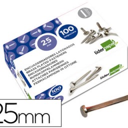 100 encuadernadores Liderpapel nº 5 25mm. niquelados