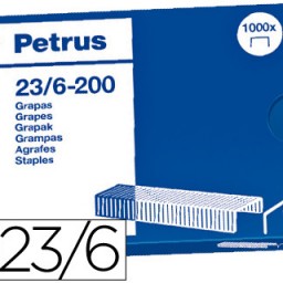 Caja 1.000 grapas Petrus nº 23/6 cobreadas