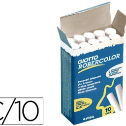 10 tizas antipolvo Robercolor blancas