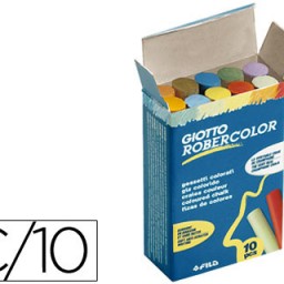 10 tizas antipolvo Robercolor colores surtidos