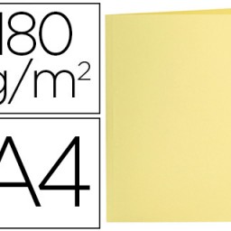 Subcarpeta cartulina Liderpapel A4 amarillo pastel 180 g/m²