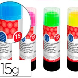 Pegamento adhesivo en barra Liderpapel 15g. color neón