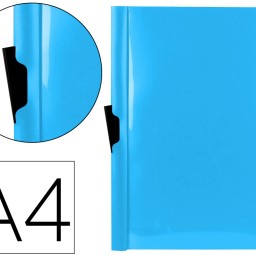 DP24 Carpeta dossier pinza lateral Liderpapel A4 polipropileno celeste 30 hojas