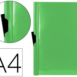 Carpeta dossier pinza lateral Liderpapel A4 polipropileno verde manzana 30 hojas