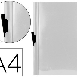 Carpeta dossier pinza lateral Liderpapel A4 polipropileno transparente 60 hojas