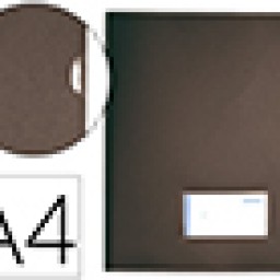BL24 Carpeta dossier uñero Liderpapel A4 negro solapa y tarjetero 300 g/m²