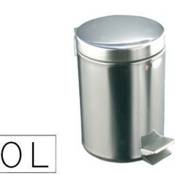 Papelera con pedal acero inoxidable brillo 20 l.