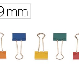 10 pinzas metálicas Q-Connect reversibles nº1 19mm. colores surtidos