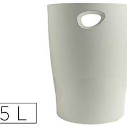 Papelera plástico Exacompta ecoblack gris 15 l..