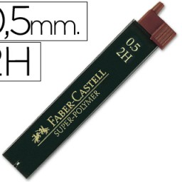 12 minas de grafito Faber Castell 9065 0,5mm. 2H