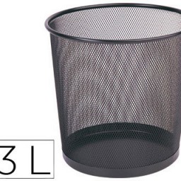 Papelera Q-Connect rejilla metálica negra 13 l.