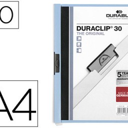 Carpeta dossier pinza lateral Durable azul 30 hojas