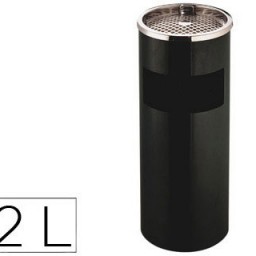 Cenicero papelera metálico Q-Connect negro