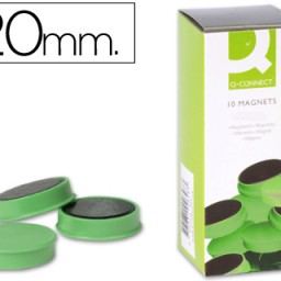 KF02635 10 imanes Q-Connect para pizarra ø20mm. verde