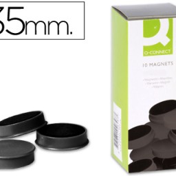 10 imanes Q-Connect para pizarra ø35mm. negro