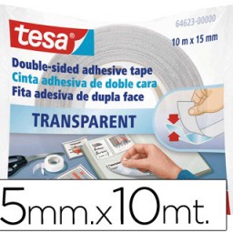 Cinta adhesiva tesa doble cara transparente 10m.x15mm.