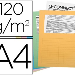 KF15249 25 subcarpetas cartulina Q-Connect A4 colores surtidos con ventana