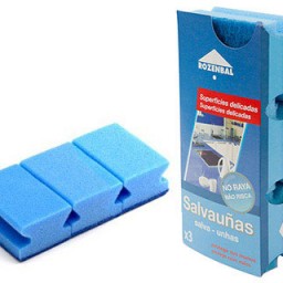 3 estropajos salvauñas bicapa azul
