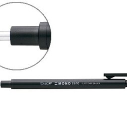 Portagomas Tombow con clip y goma blanca redonda