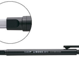 Portagomas Tombow con clip y goma blanca rectangular
