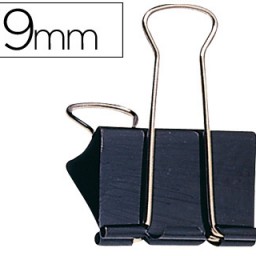 10 pinzas metálicas Q-Connect reversibles nº1 19mm. negras