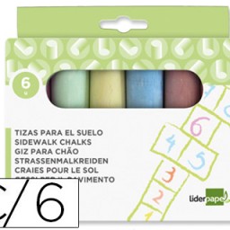 TZ06 6 tiza de color Liderpapel para suelo colores surtidos