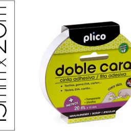Cinta adhesiva plico doble cara 15mm.x20m.