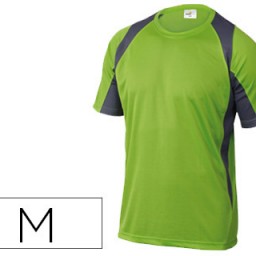 Camiseta manga corta cuello redondo color verde-gris talla M
