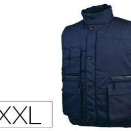 Chaleco multibolsillos con cremallera azul naranja talla XXl