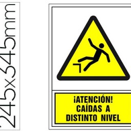 Pictograma PVC 245x345mm. ¡ATENCIÓN! CAÍDAS A DISTINTO NIVEL