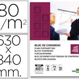 Bloc congreso Liderpapel 63x84cm 25+5 hojas 80g/m²  liso