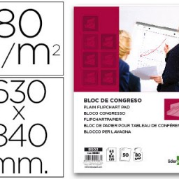 Bloc congreso Liderpapel 63x84cm 50 hojas 80g/m²  liso