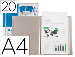 Carpeta con 20 fundas personalizable Liderpapel A4 polipropileno transparente
