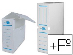 Caja archivo definitivo Liderpapel Folio prolongado plástico blanco