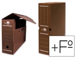 Caja archivo definitivo Liderpapel Folio prolongado plástico marrón