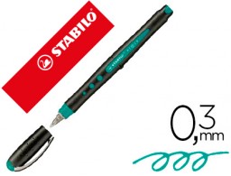 Bolígrafo roller Stabilo bl@ck tinta turquesa 0,3 mm.